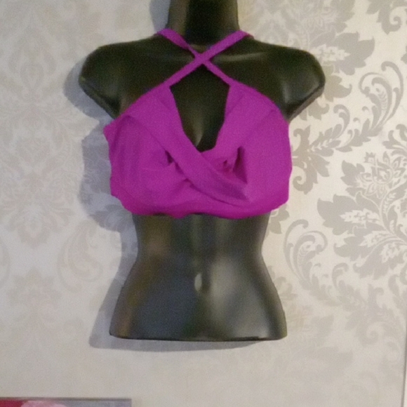 Athleta Pink Sleeveless Cut Out Crop Swim One Piece - Picture 2 of 4